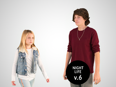 2d Cut Out People Night Life v.6