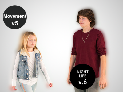 Moving 2d Cut Out People NightLife v.6